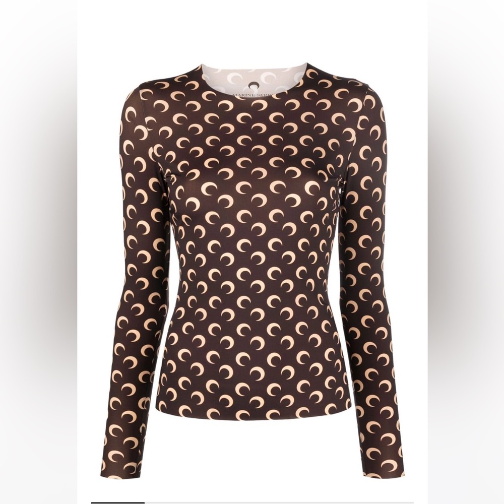 Authentic Marine Serre
crescent moon print jersey top